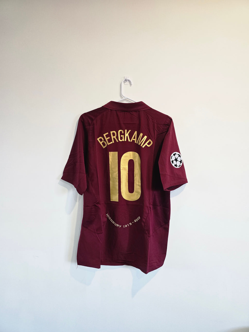 Arsenal Home 2005/06 #10 Bergkamp with UCL patches