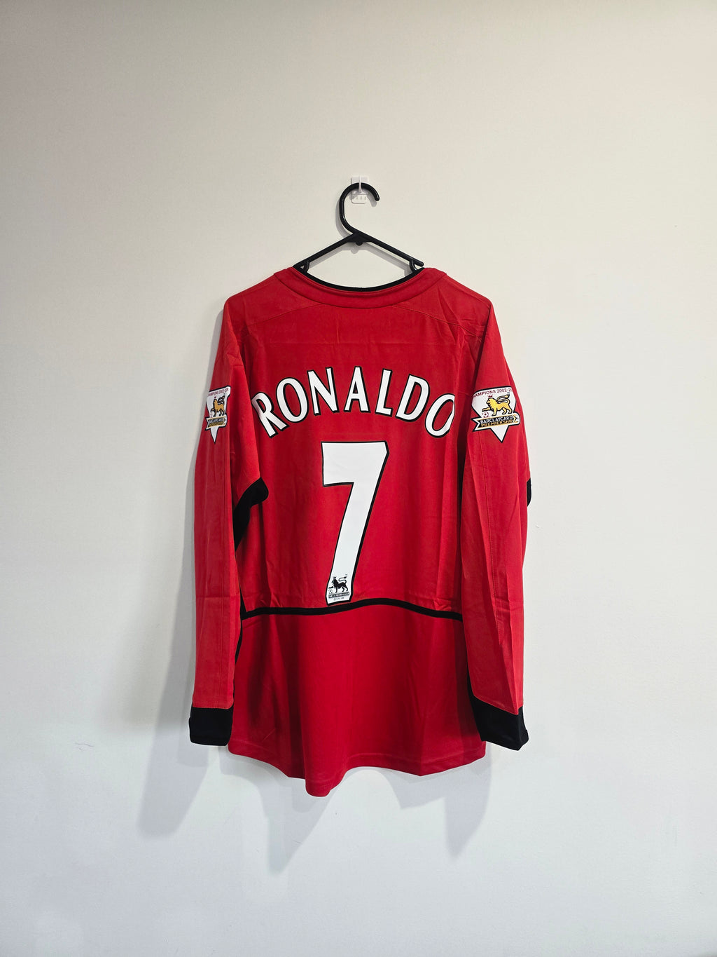 Manchester United Home 2002/04 #7 Cristiano Ronaldo L/S with Gold PL patch