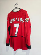 Manchester United Home 2002/04 #7 Cristiano Ronaldo L/S with Gold PL patch
