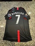 Cristiano Ronaldo Manchester united away 2007/08 hald sleeves with patches