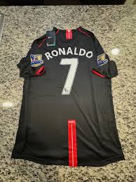 Cristiano Ronaldo Manchester united away 2007/08 hald sleeves with patches