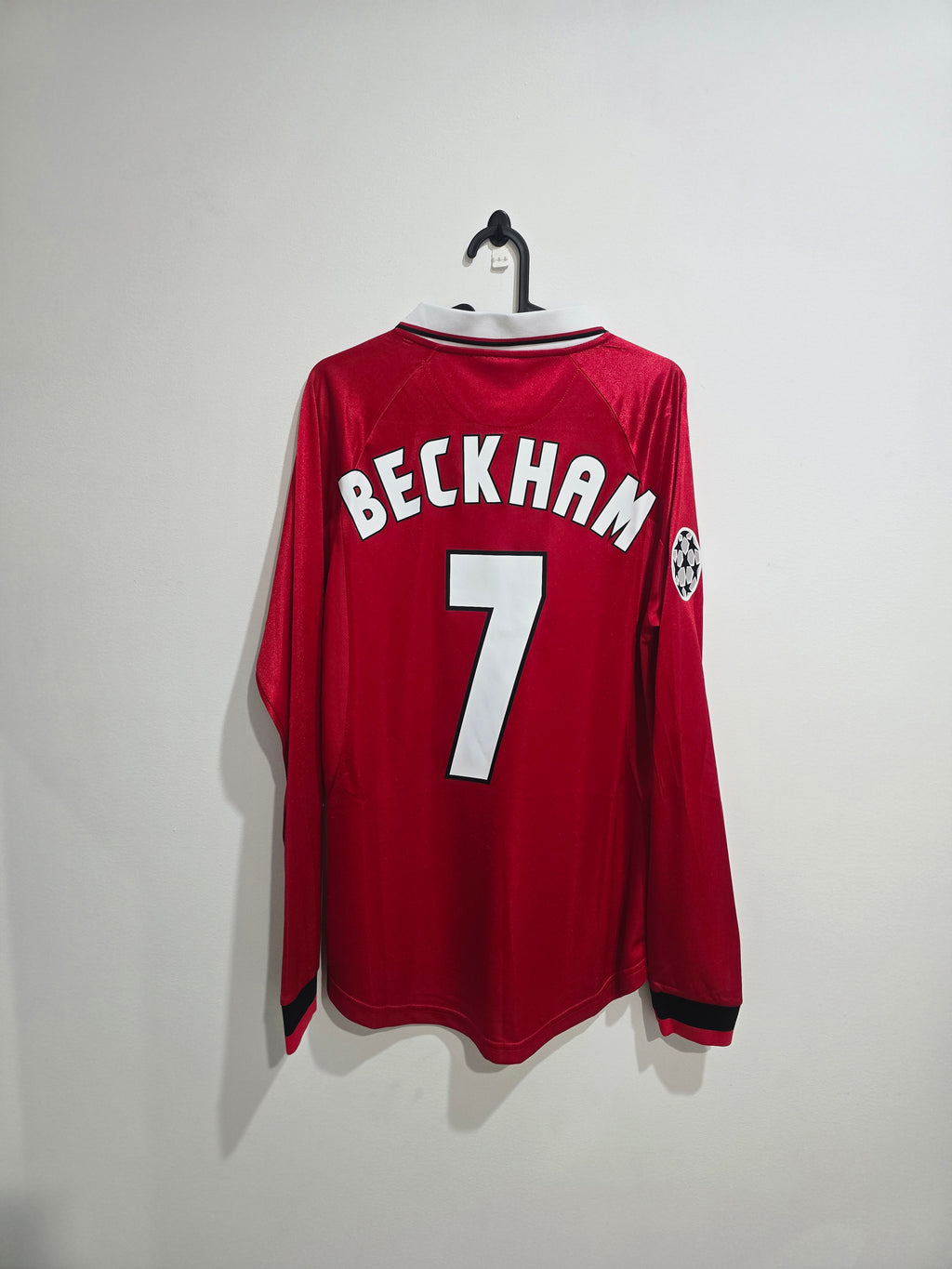 Manchester United Home 1999 Champions League Final Jersey #7 David Beckham L/S