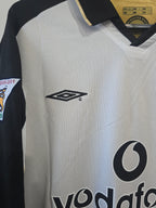 Umbro Manchester United 2001-02 centenary away/third reversible football jersey #7 Beckham