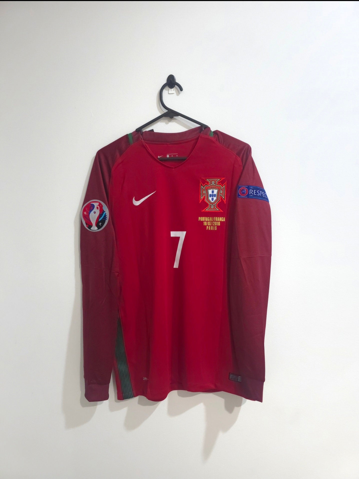Portugal 2012 Euro Home Jersey #7 Cristiano Ronaldo L/S