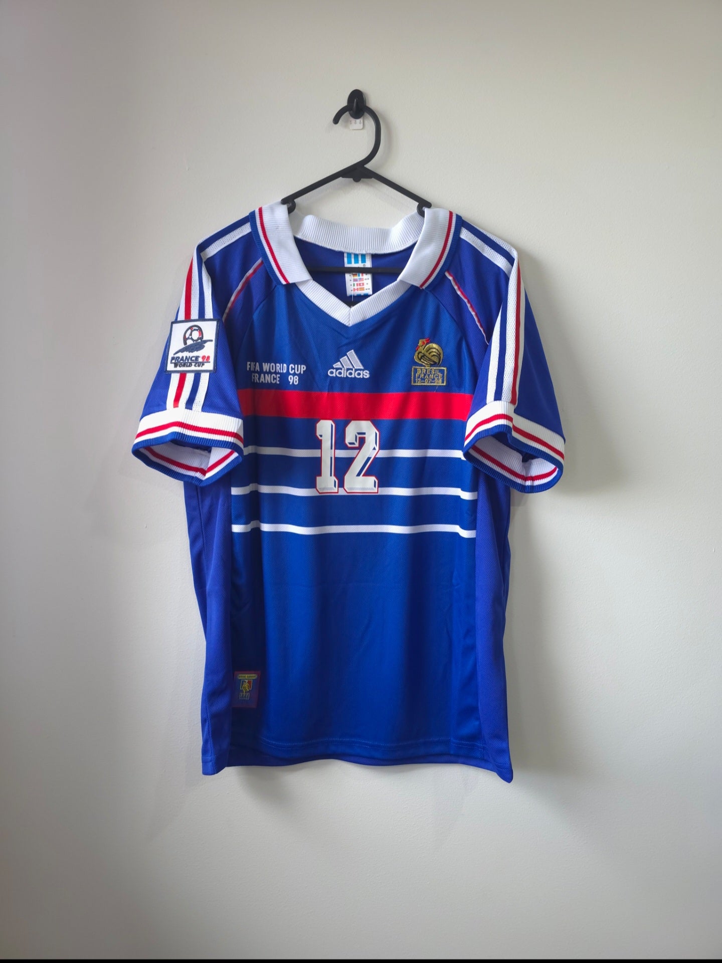 France 1998 Home Jersey Retro #12 Thierry Henry