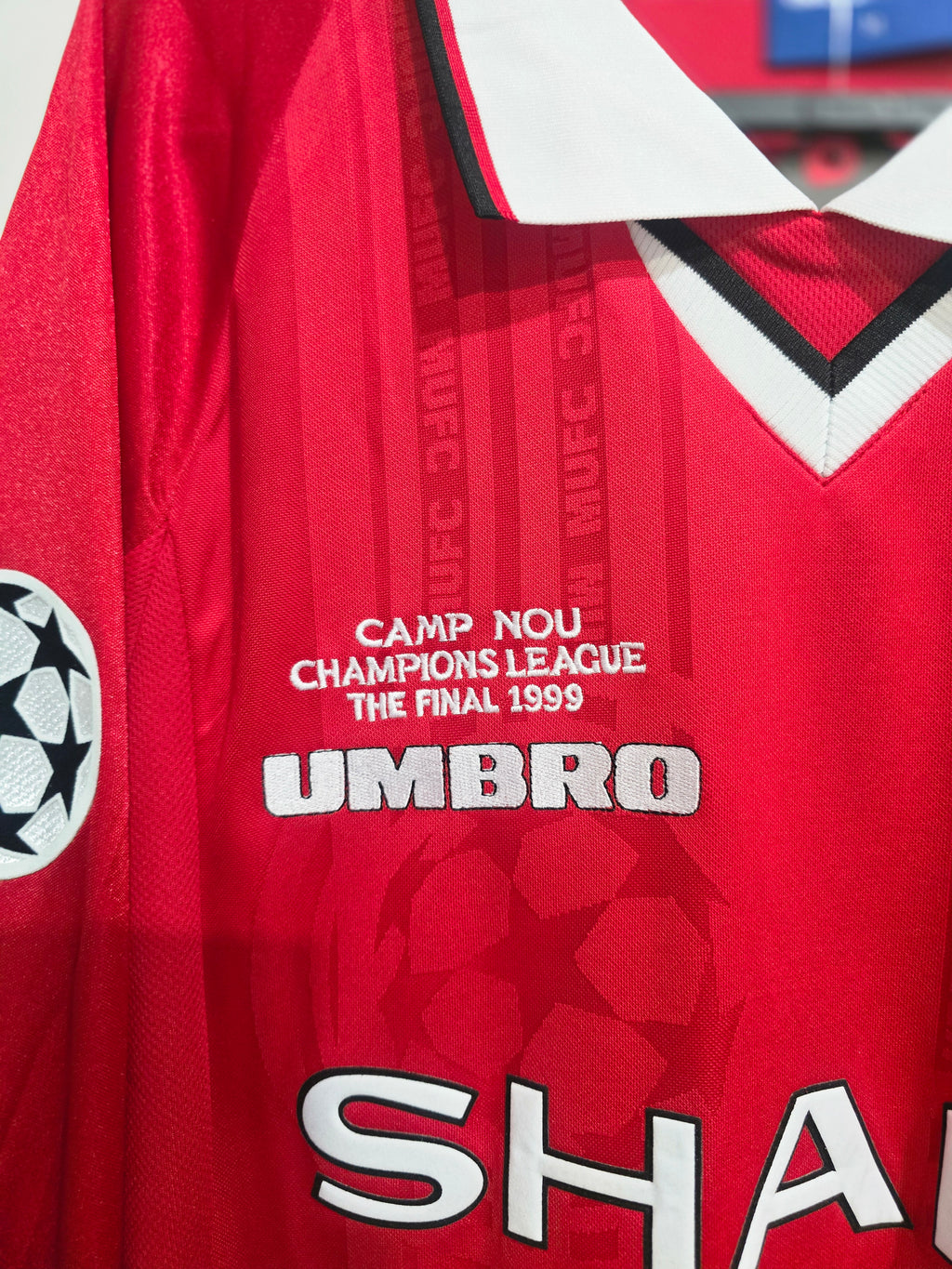 Manchester United Home 1999 Champions League Final Jersey #7 David Beckham L/S