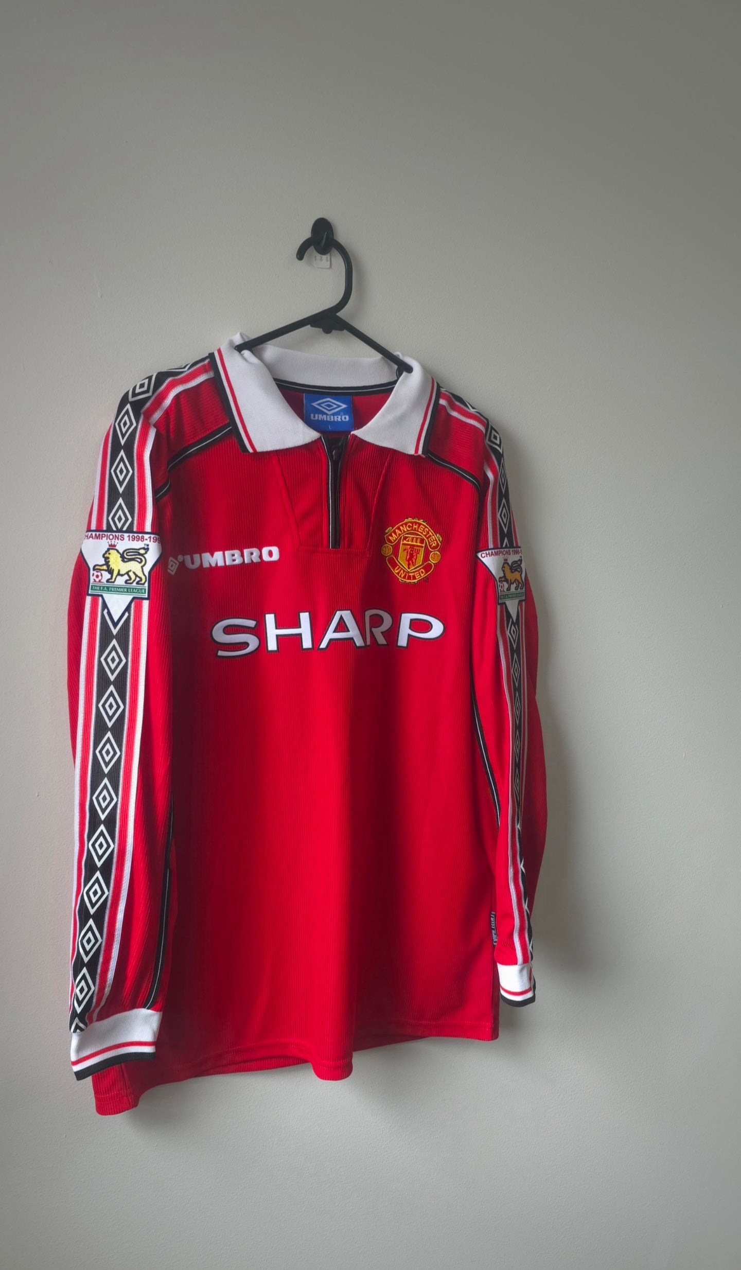 Manchester United Home 1998 Jersey #7 David Beckham L/S