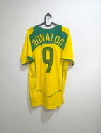 Brazil 2004 Home Retro Jersey #9 Ronaldo Nazario