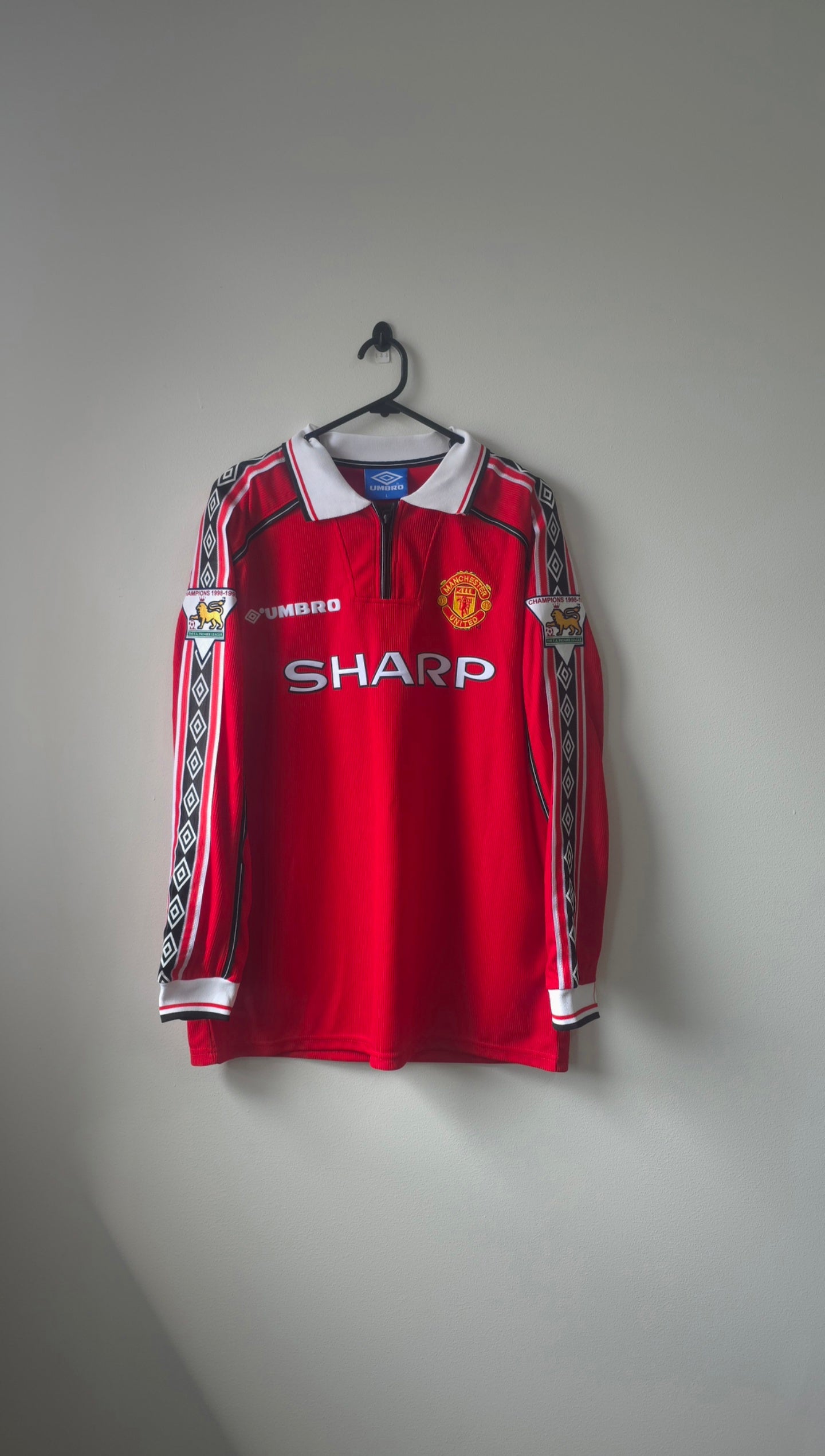 Manchester United Home 1998 Jersey #7 David Beckham L/S