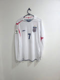 England Home Jersey 2006 World Cup #7 David Beckham L/S