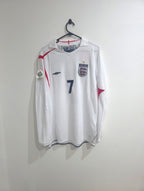 England Home Jersey 2006 World Cup #7 David Beckham L/S