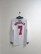 England Home Jersey 1998 #7 David Beckham L/S