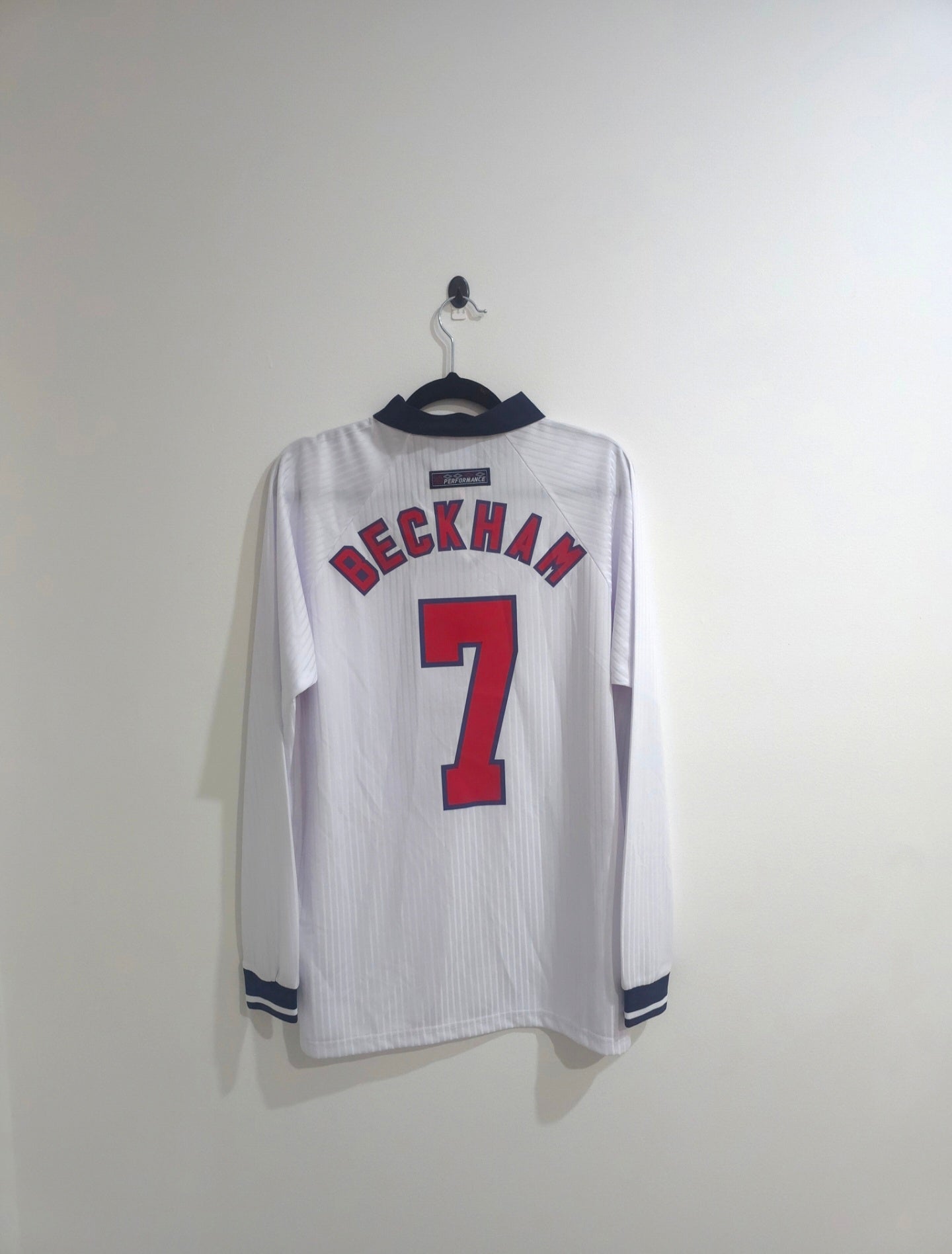 England Home Jersey 1998 #7 David Beckham L/S