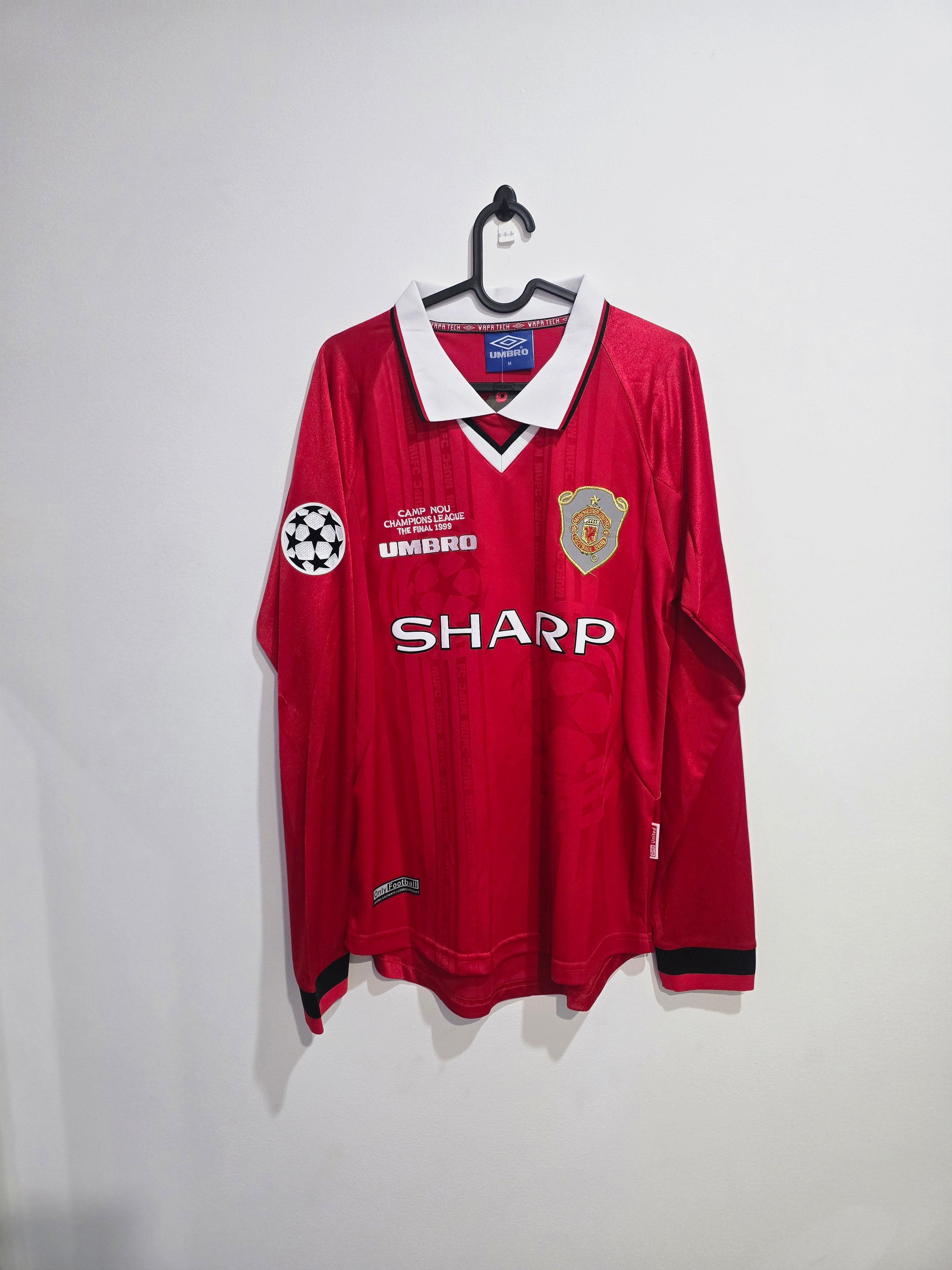 Manchester United Home 1999 Champions League Final Jersey #7 David Beckham L/S
