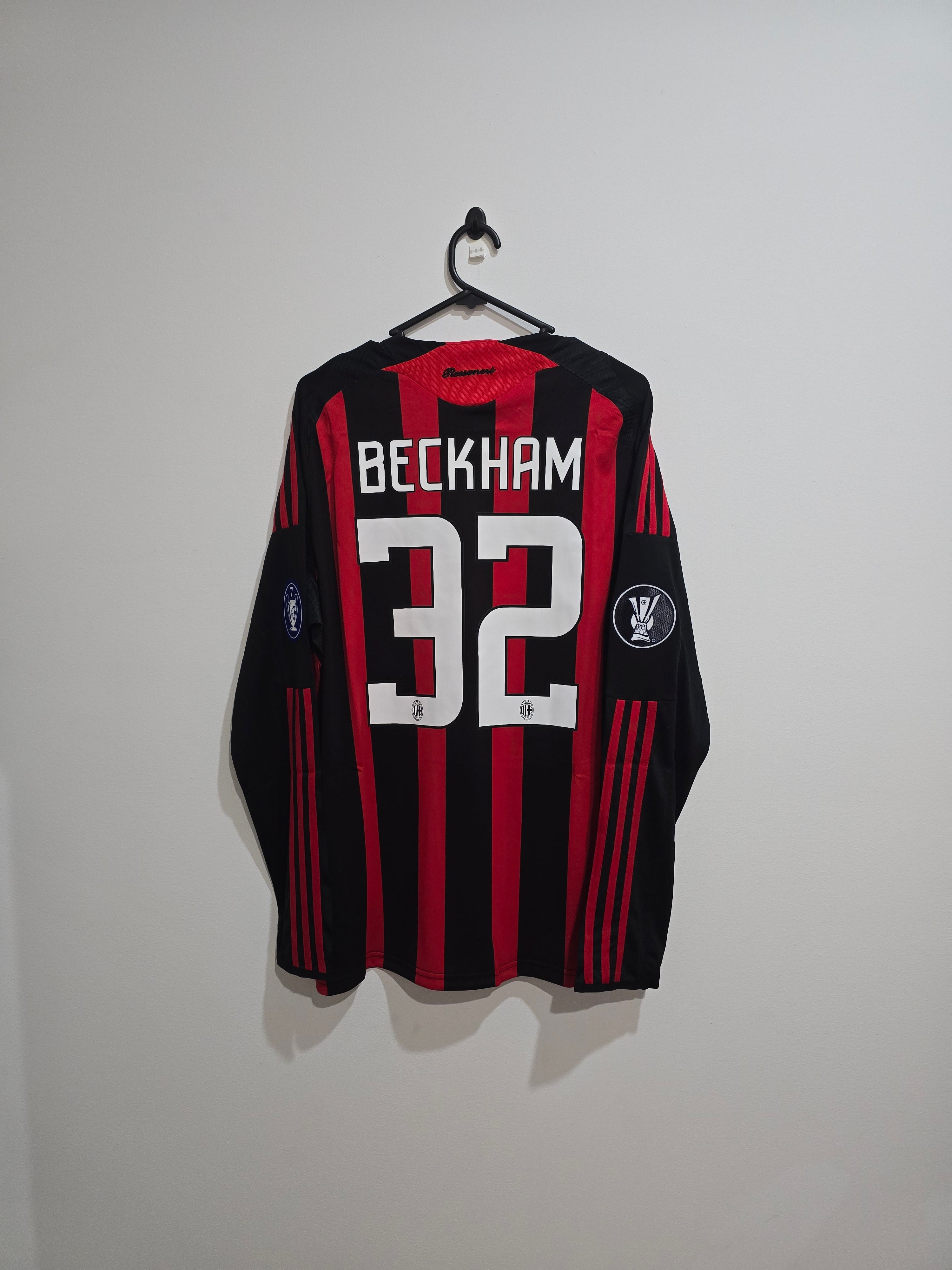 AC Milan 2008/09 Home Jersey #32 Beckham L/S