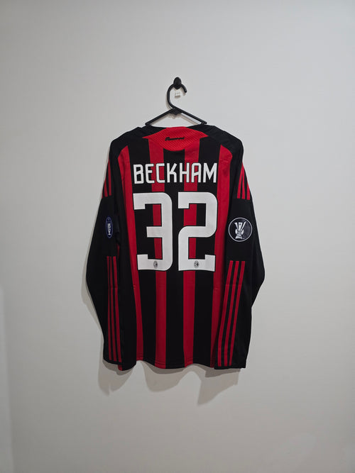 AC Milan 2008/09 Home Jersey #32 Beckham L/S