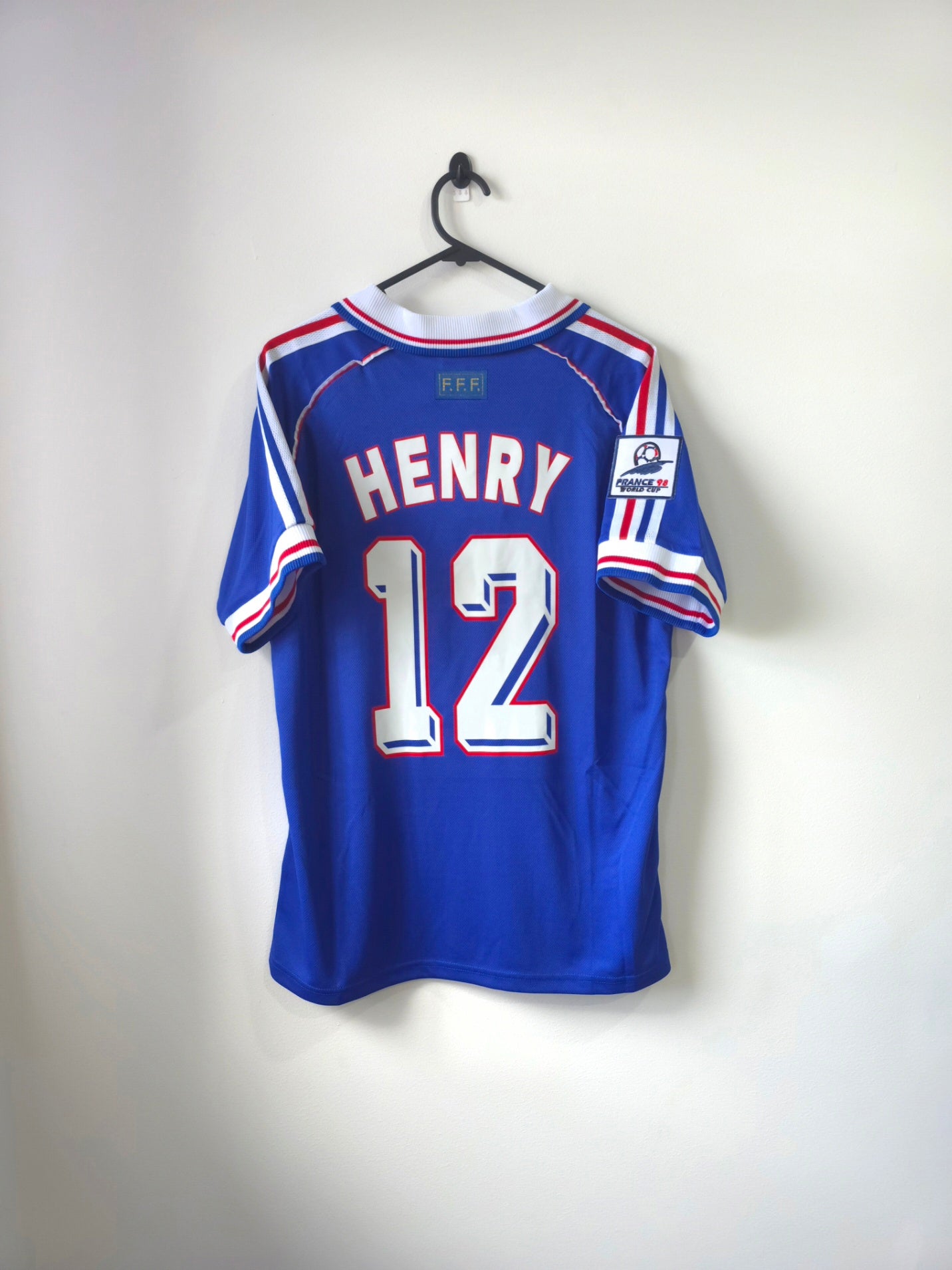 France 1998 Home Jersey Retro #12 Thierry Henry