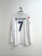 England Home Jersey 2006 World Cup #7 David Beckham L/S