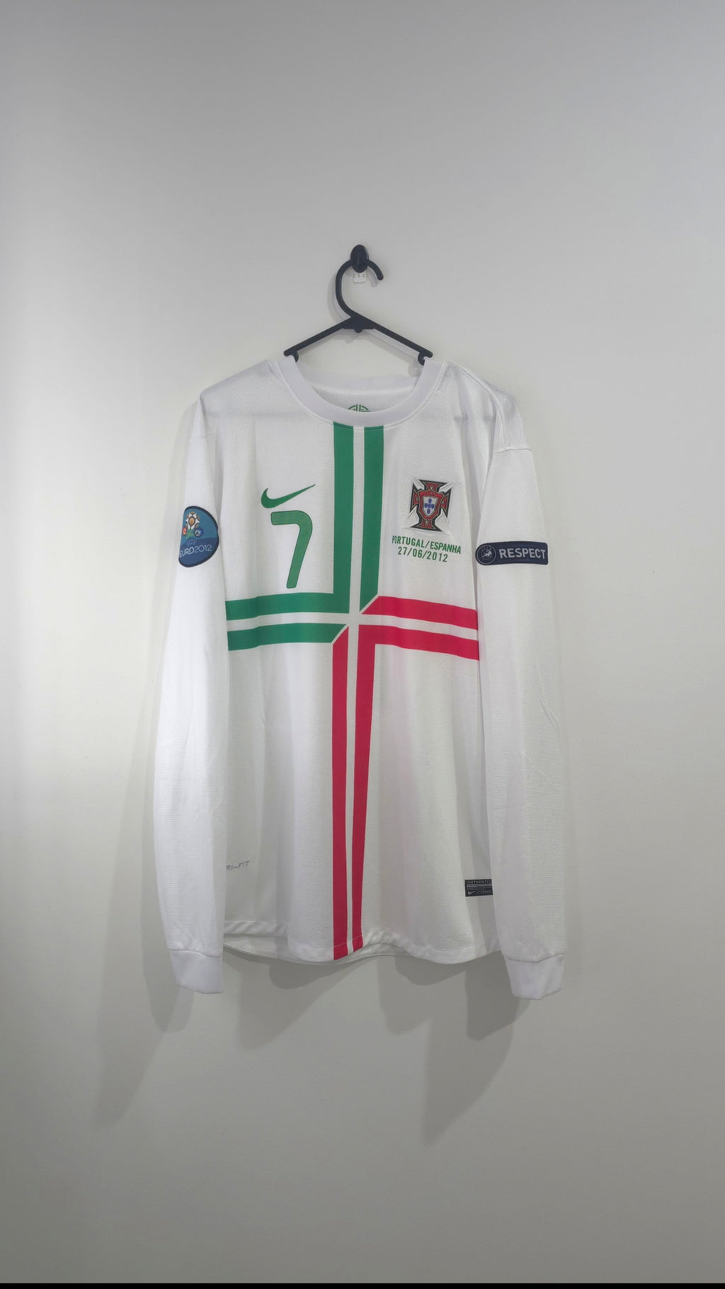 Portugal 2012 away jersey #7 Cristiano Ronaldo L/S