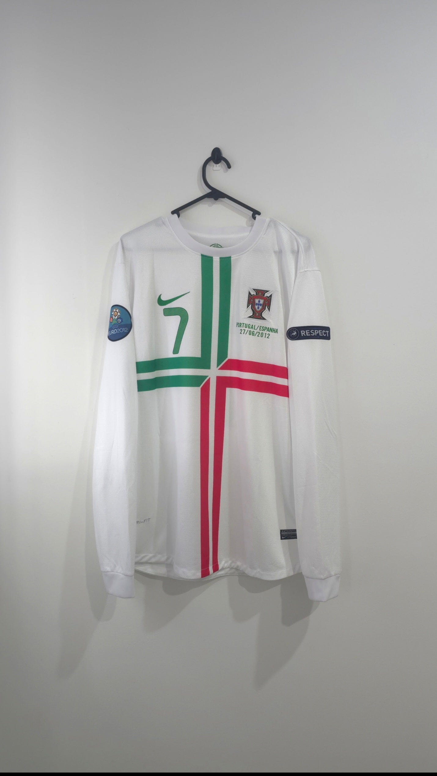 Portugal 2012 away jersey #7 Cristiano Ronaldo L/S